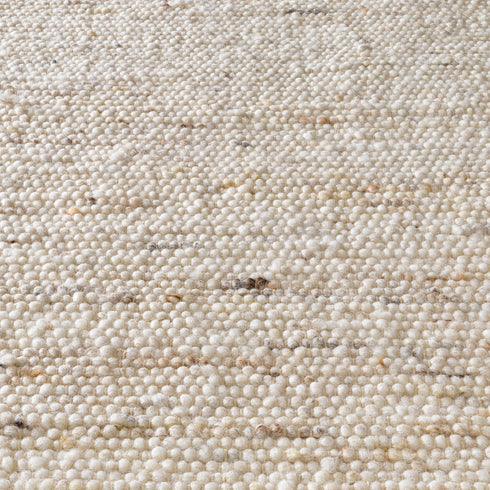 Wollteppich Natur | Reine Schur-Wolle Handweb Teppich im Skandinavischen Design | Natur